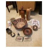 Southwest decor including tequila bottle covered