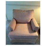 Two Ethan Allen pink chairs