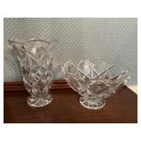Waterford bowl and vase
