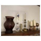 Vase candle holders and misc