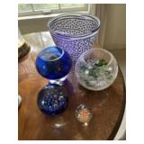 Decor incl. oriental style crock type bowl &