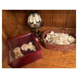 Rocks, coral and small lamp