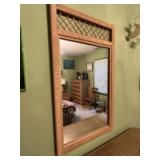 Wicker/Rattan mirror. 26 wide by 45