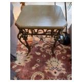 Side table with heavy metal legs