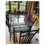 Glass dining table and chairs