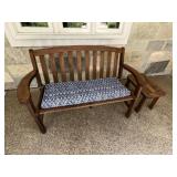 Outdoor bench and side table