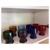 15 Colored Glass vintage tumblers