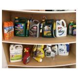 Yard chemicals and mole traps. Most Jugs and