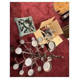 Cast iron stars, tree stand and candle tree