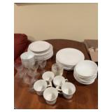 White dishes. Ones on the right are Johnson