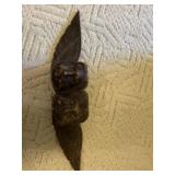 Wood, appears to be hand carved fairy old cherub