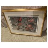 Robert Bateman signed cardinal print measures 21