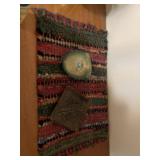Small hand made table rug and miscellaneous