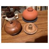 Decor incl. wood bowl with lid