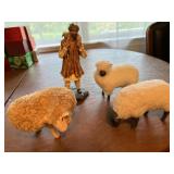 Shepherd figure and sheep