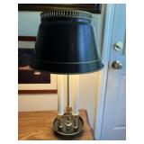 Lamp stands 24 inches tall. Metal shade