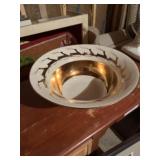 White and gold reindeer bowl