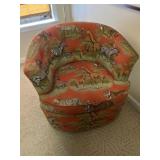 Swivel chair red animal print