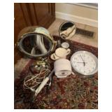 Clock magnifying mirror and miscellaneous