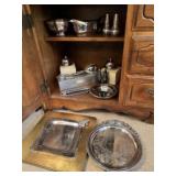 Silver plate serving pieces incl. butter dishes