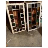 2 old windows. Appear to be stoned glass