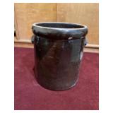Dark brown crock with handles
