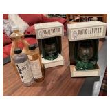 2 patio lanterns and oil