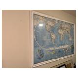 Framed wall world map