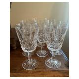 11 Waterford stand wine glasses 7 inches tall