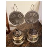 2 old oil lamps