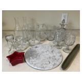 Clear glass and trivet made in Italy and