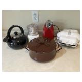 Cast-iron enamel Dutch oven George Foreman grill