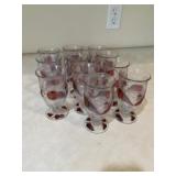 Vintage drinking glasses with fruit design. One