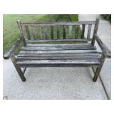 Wood outdoor bench