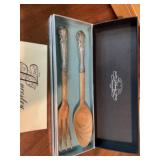 Ancestry olive wood and sterling serving pieces