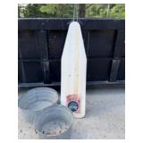 To wash tubs and vintage wood and steel ironing