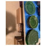 Green plates. Large leaf play made in Portugal,