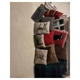 Throw pillows including Crosstitch pheasant ones