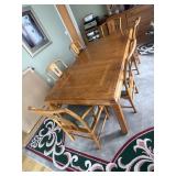 Dining table and six chairs