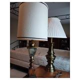 Two lamps and side table / nightstand side table