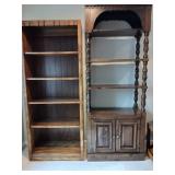 Two shelving units shorter unit is 6 ft tall by