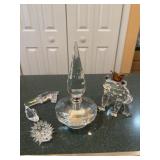 Shanon crystal perfume bottle and frog, Swarovski