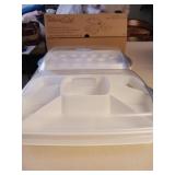 Pampered Chef serving tray and deviled egg tray