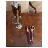 Gold Pfeil scissors and opener & 3 pc. Desk set