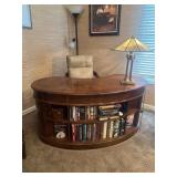 DREXEL kidney shaped desk and leather chair.
