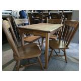 Solid wood childs table and chair set four chairs