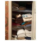Towels, washcloth, and a few beach towel towels