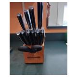 Calphalon knife set. One  knife is missing.