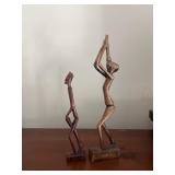 Vintage hand carved African wood figurines