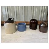 4 crocks . A few chips.